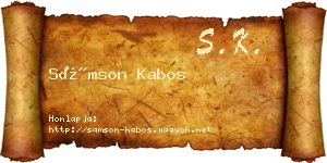 Sámson Kabos névjegykártya